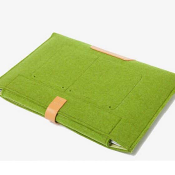 Sacoche – Pochette Protection Feutre de Laine Vert 15 Pouces
