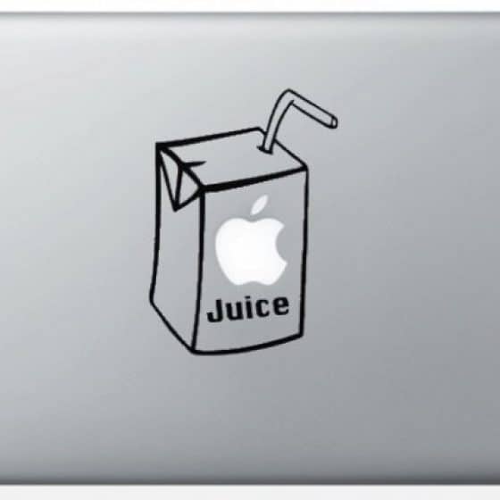 Stickers « Jus de Pomme » pour Macbook 17 pouces