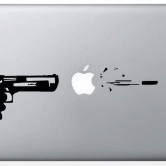 Stickers « GUN » pour Macbook 17 pouces