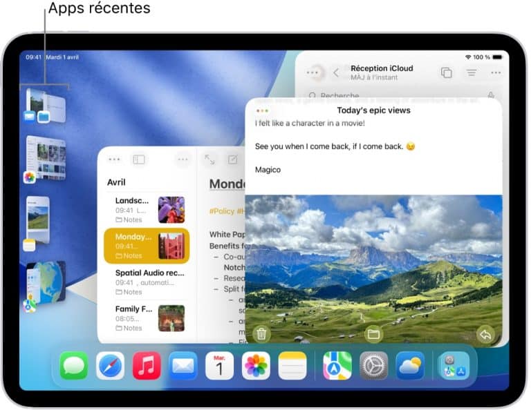 Apps au premier plan