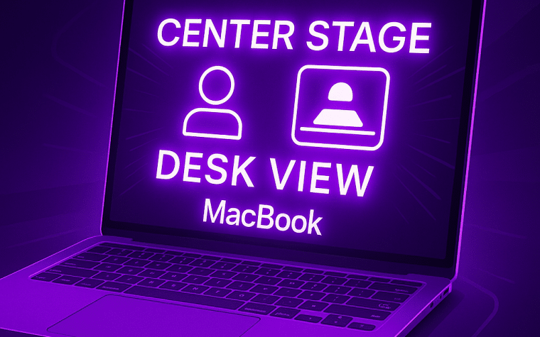Center Stage Desk View MacBook