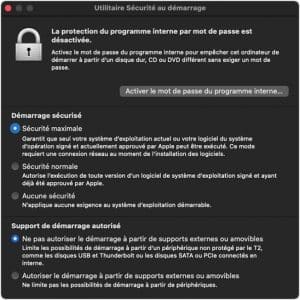 Sécurité au démarrage