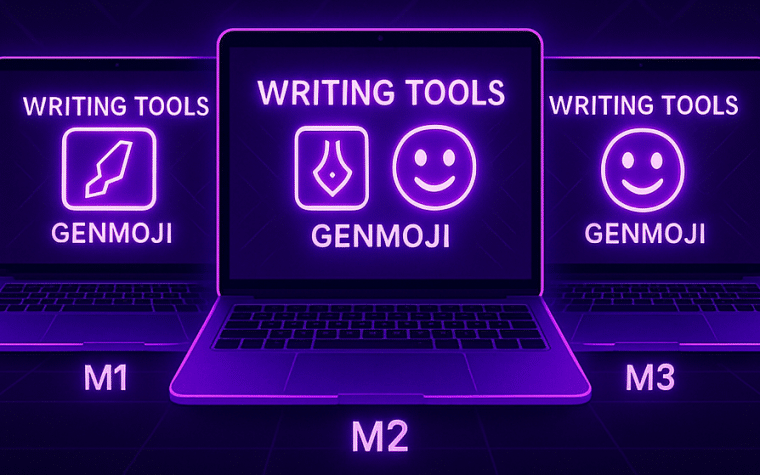 Writing Tools et Genmoji sur MacBook Air M1 à M4