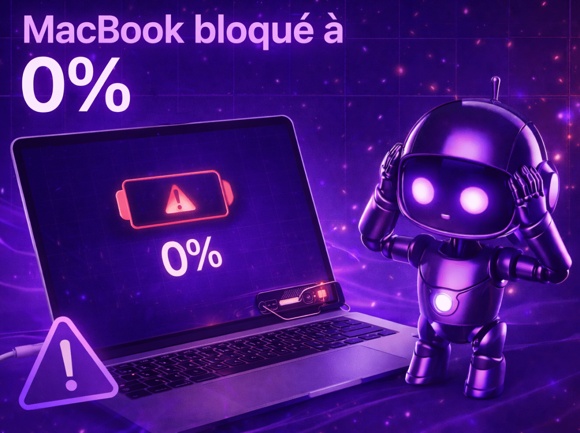 MacBook bloqué à 0 % ou 1 % : que faire avant de forcer la charge