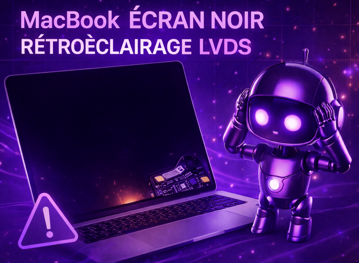 MacBook écran noir : LVDS ou rétroéclairage, comment diagnostiquer ?