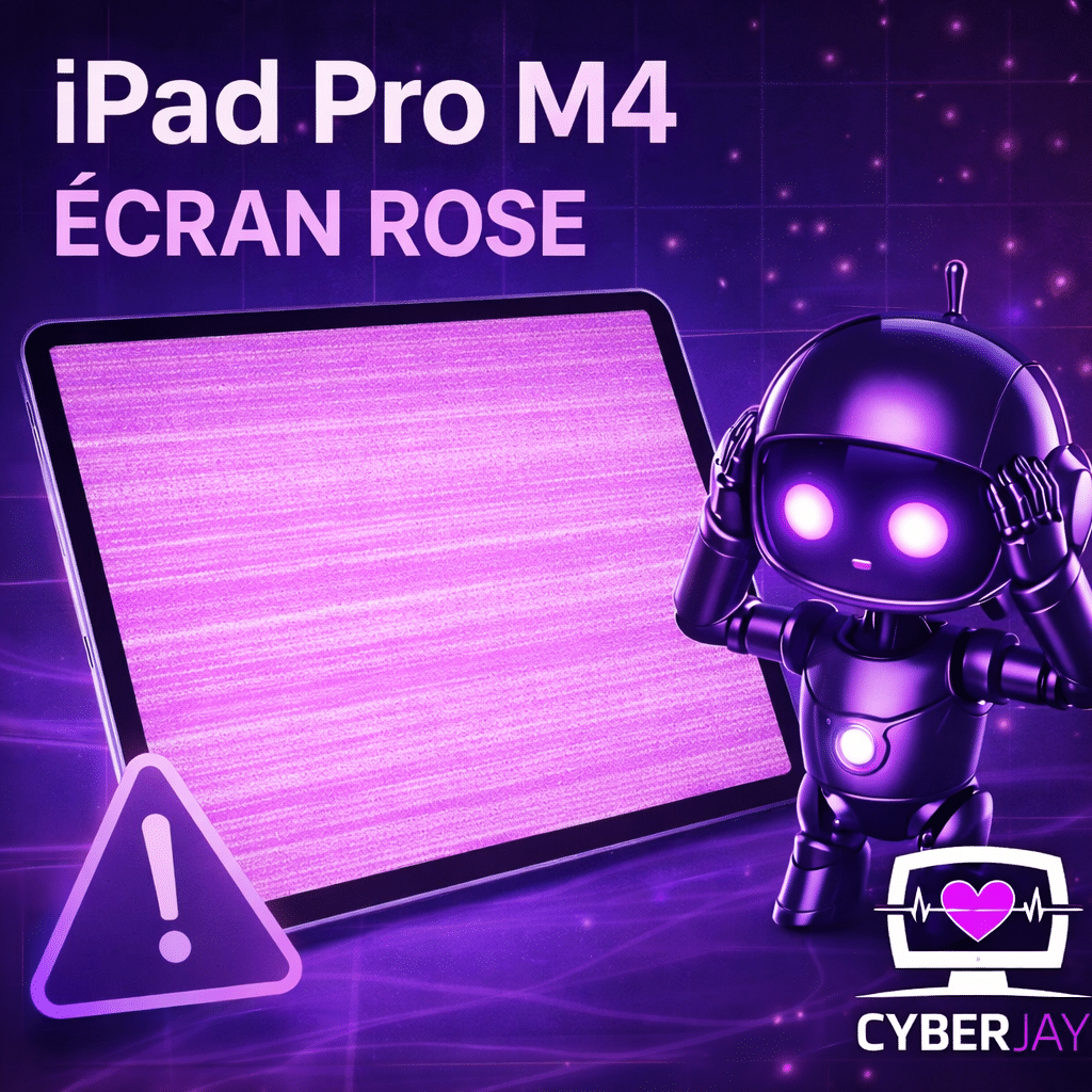 iPad Pro M4 : écran rose et taches blanches
