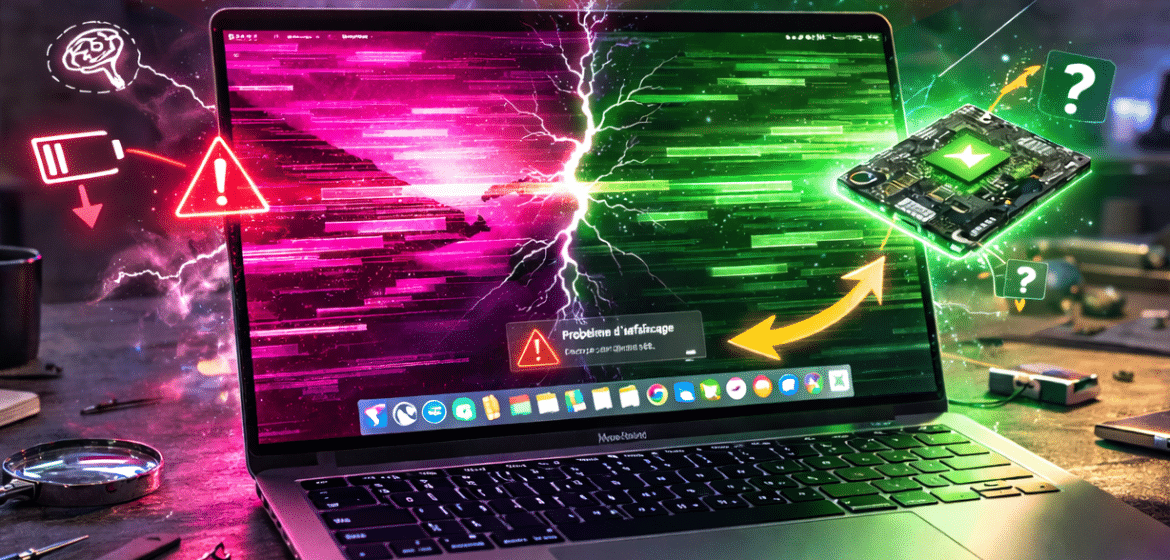 Écran Mac rose ou vert : causes et réparations possibles