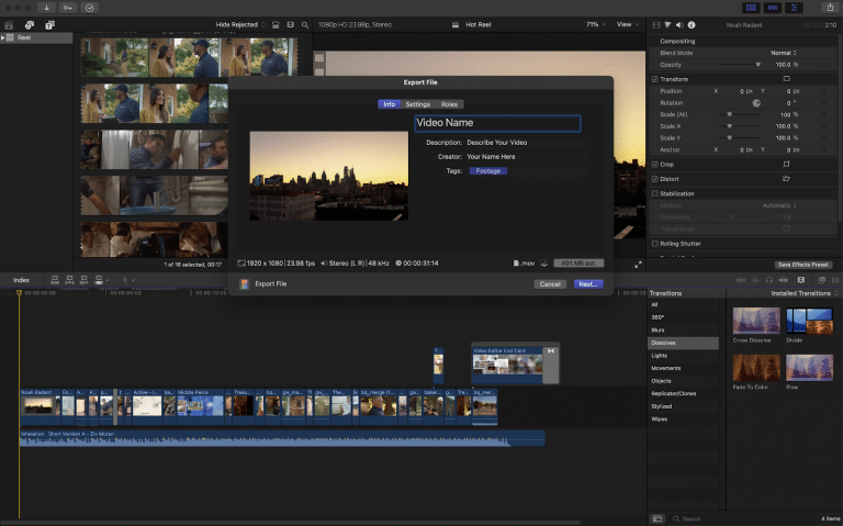 Export Vidéo