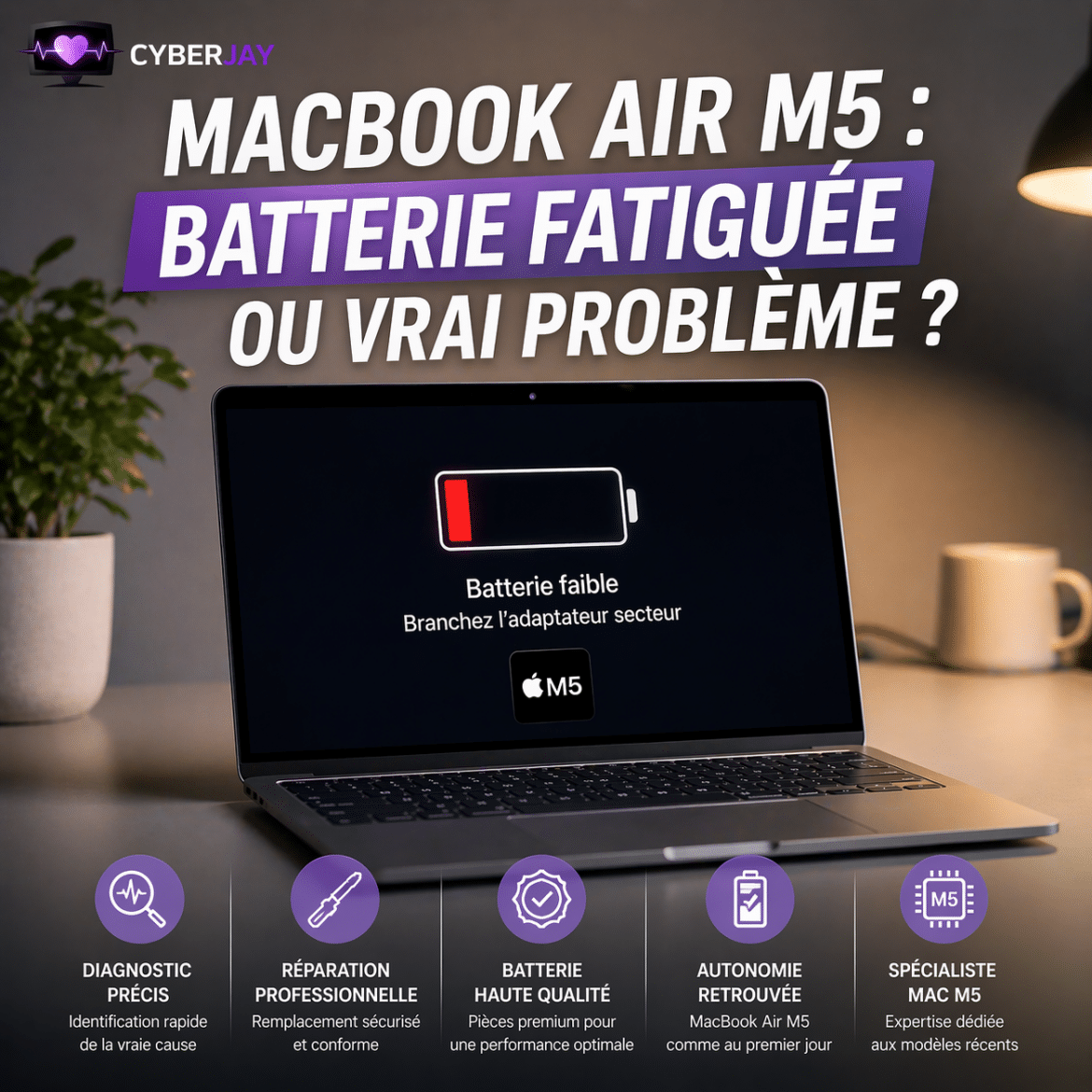 MacBook Air M5 : batterie fatiguée ou vrai problème ?