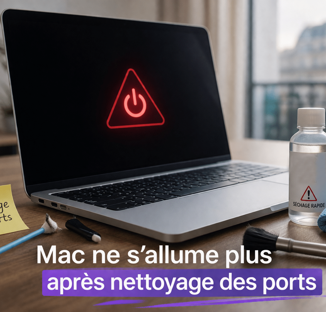 Mac ne s’allume plus après nettoyage des ports