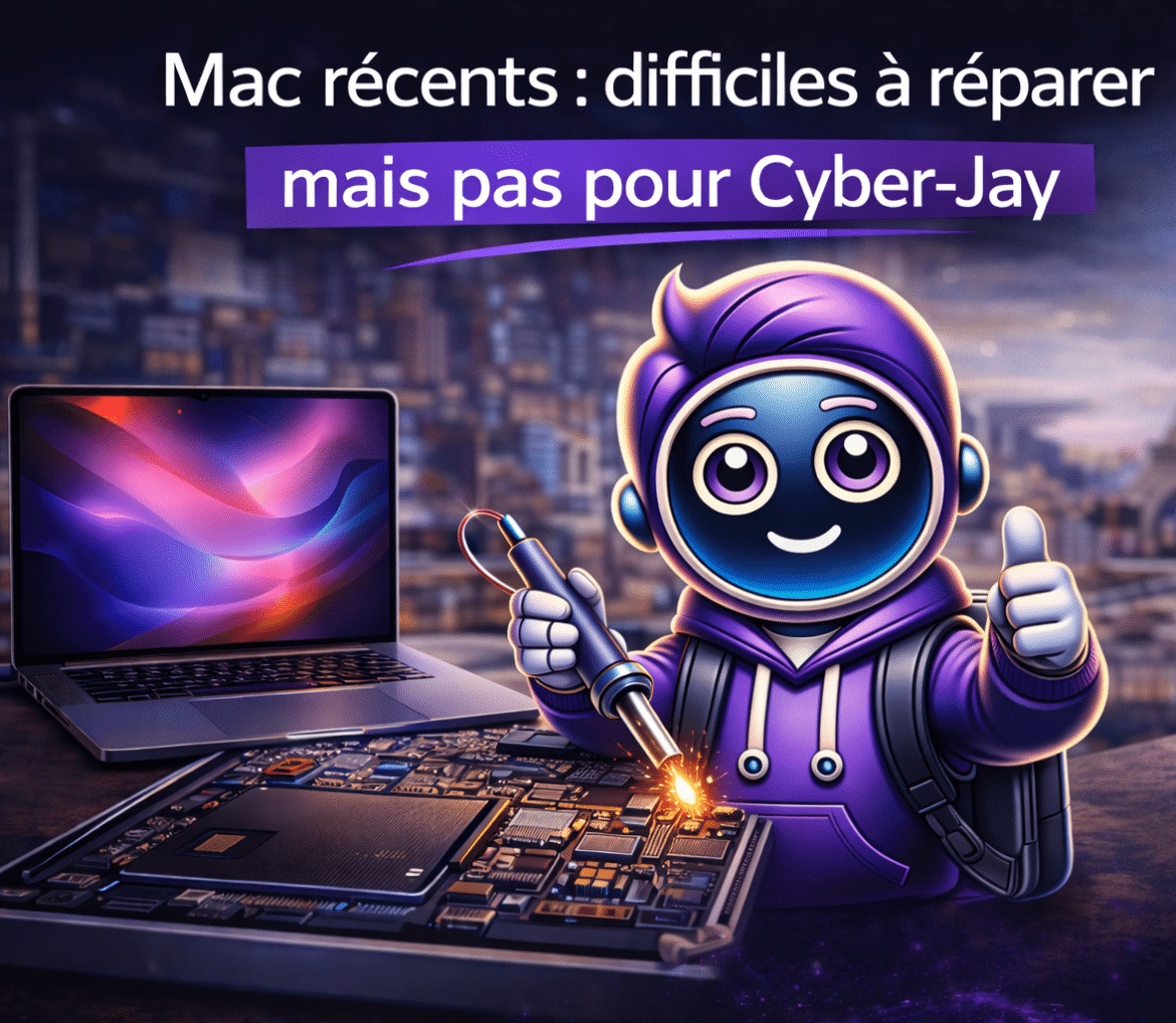 Mac récents : difficiles à réparer mais pas pour Cyber-Jay