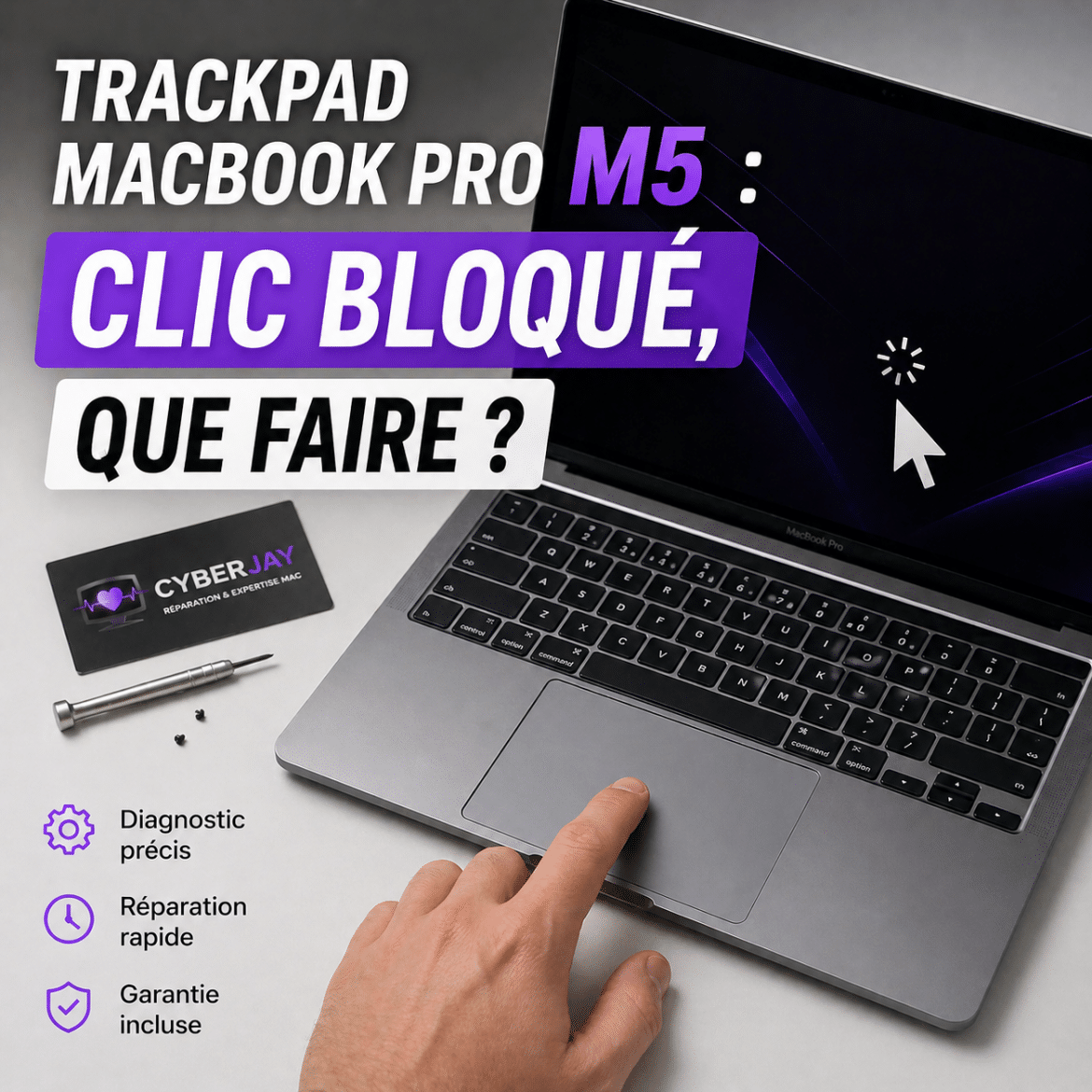 Trackpad MacBook Pro M5 : clic bloqué, que faire ?