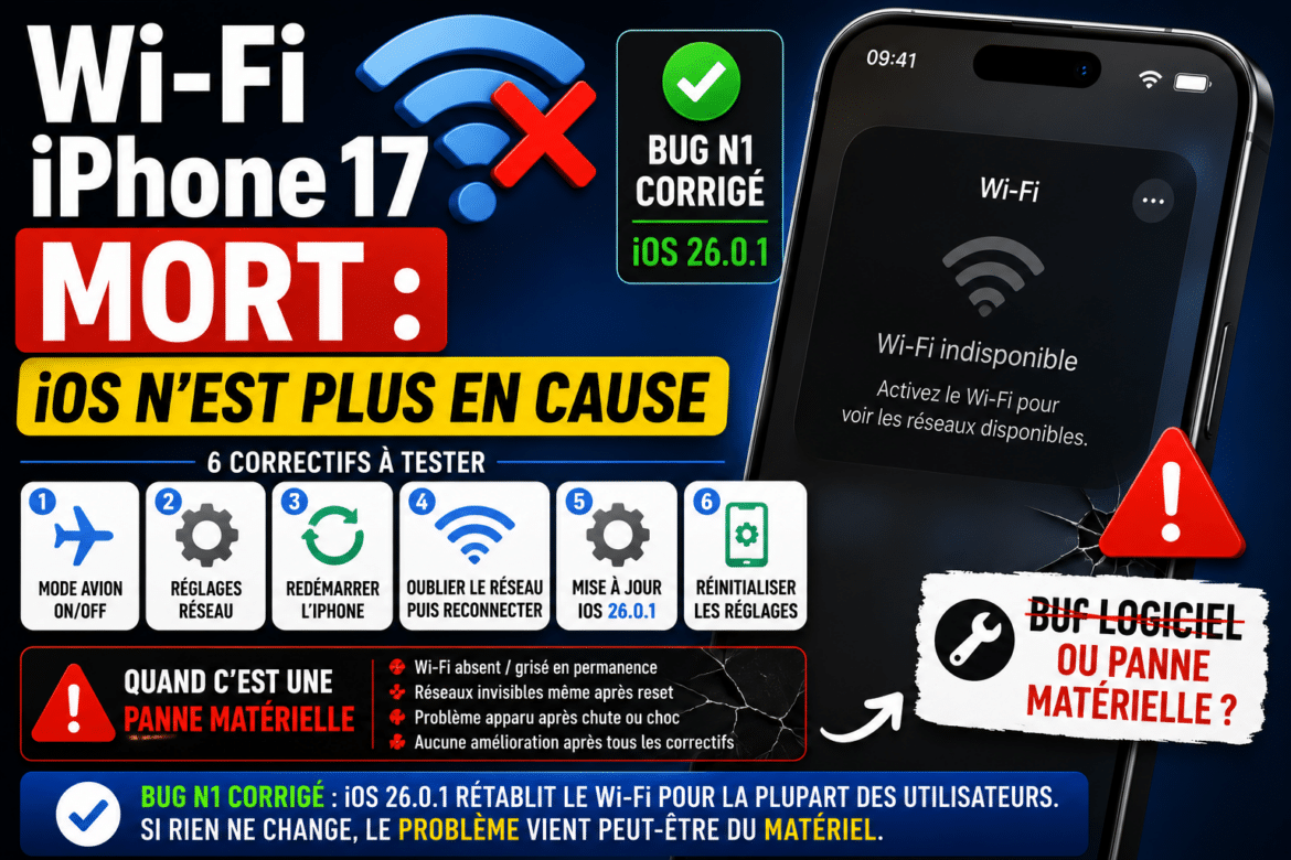 Wi-Fi iPhone 17 mort : iOS n&rsquo;est plus en cause