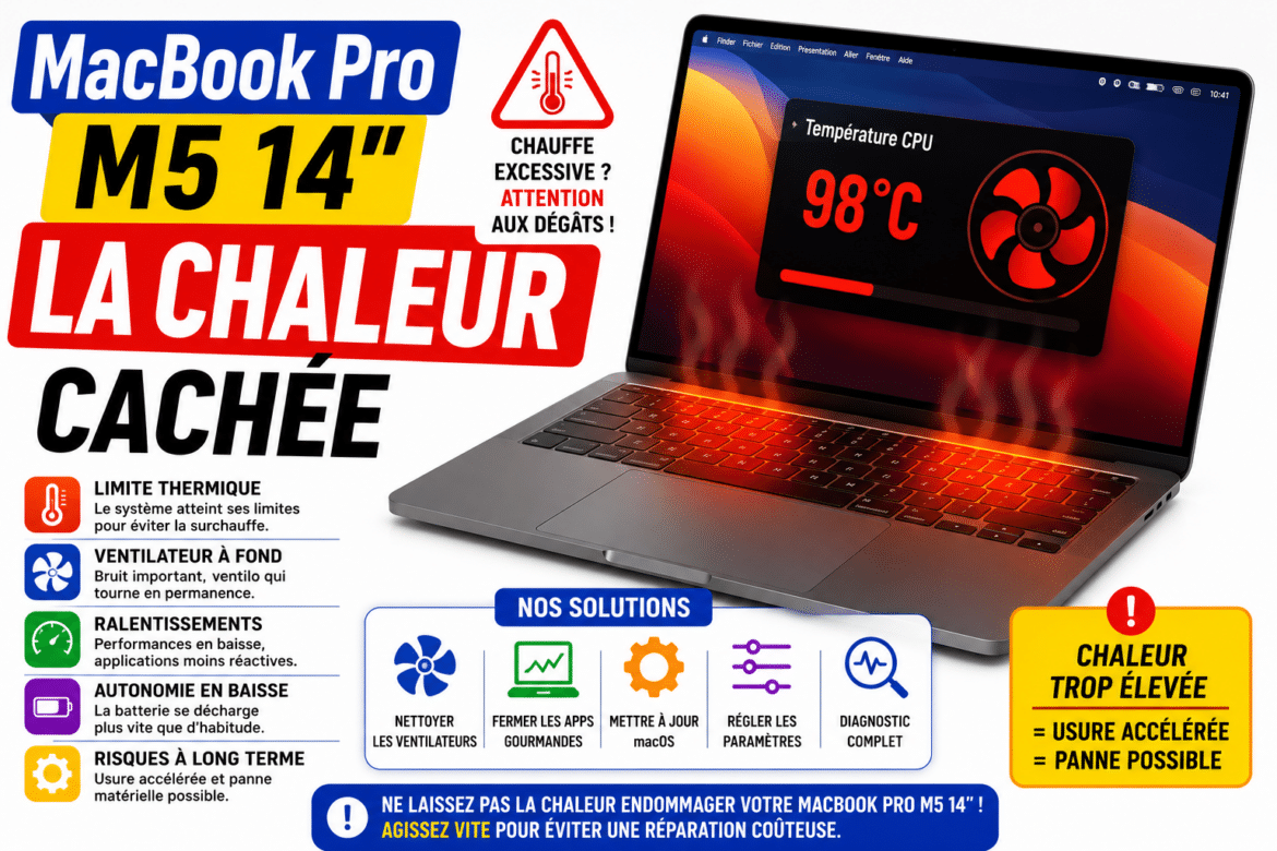 MacBook Pro M5 14″ : la chaleur cachée