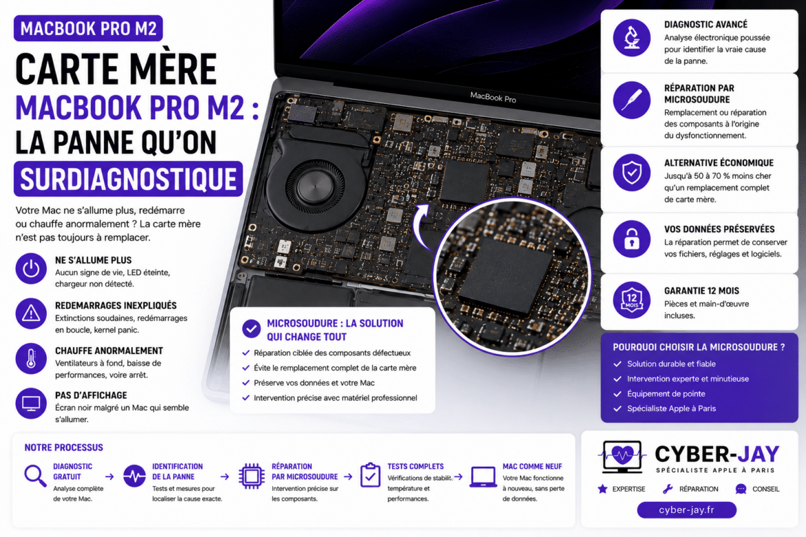 Carte mère MacBook Pro M2 : la panne qu&rsquo;on surdiagnostique