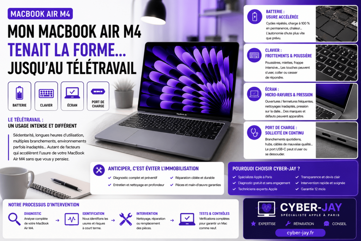 Mon MacBook Air M4 tenait la forme… jusqu&rsquo;au télétravail