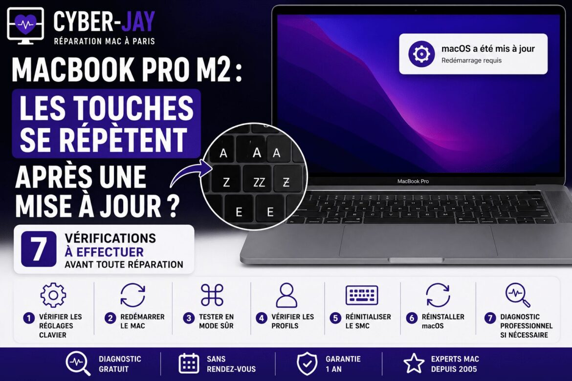 MacBook Pro M2 : les touches se répètent après une mise à jour ?