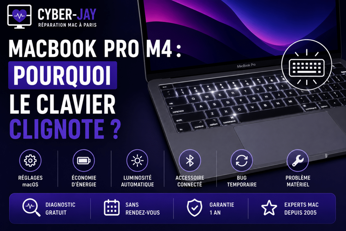MacBook Pro M4 : pourquoi le clavier clignote ?