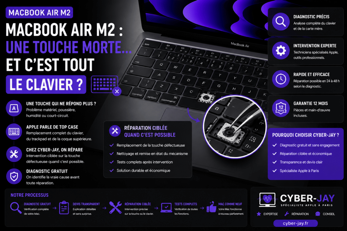 MacBook Air M2 : une touche morte… et c&rsquo;est tout le clavier ?