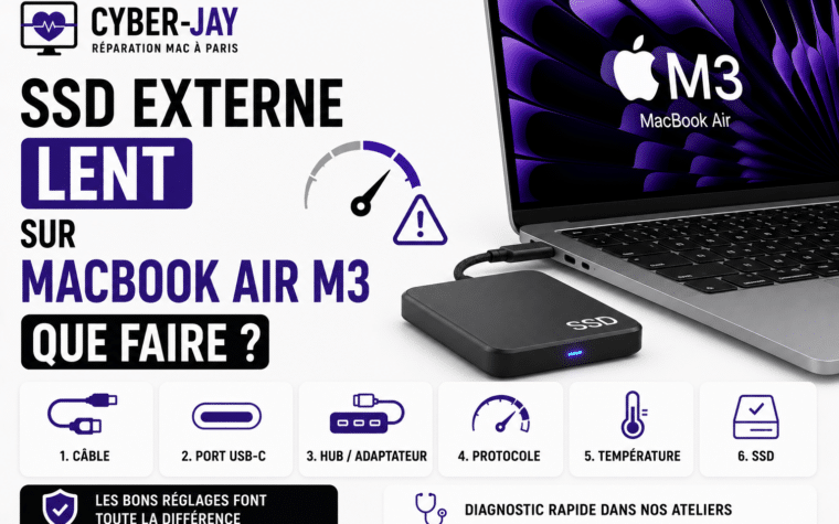 SSD externe lent MacBook Air M3