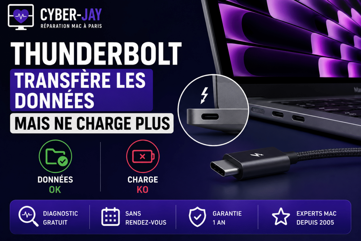 Thunderbolt transfère les données mais ne charge plus
