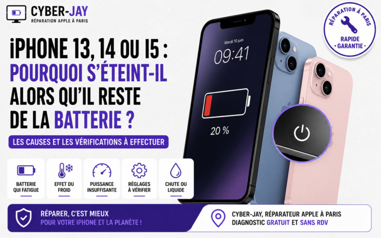 iPhone 13, 14 ou 15 : pourquoi s’éteint-il à 20 % ?
