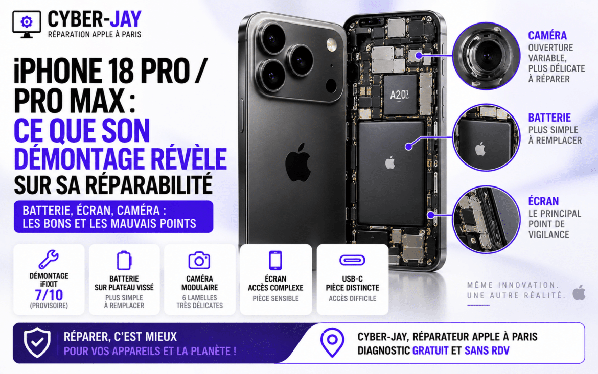 iPhone 18 Pro : facile à réparer ?