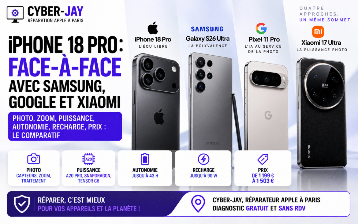 iPhone 18 Pro : face-à-face avec Samsung, Google et Xiaomi