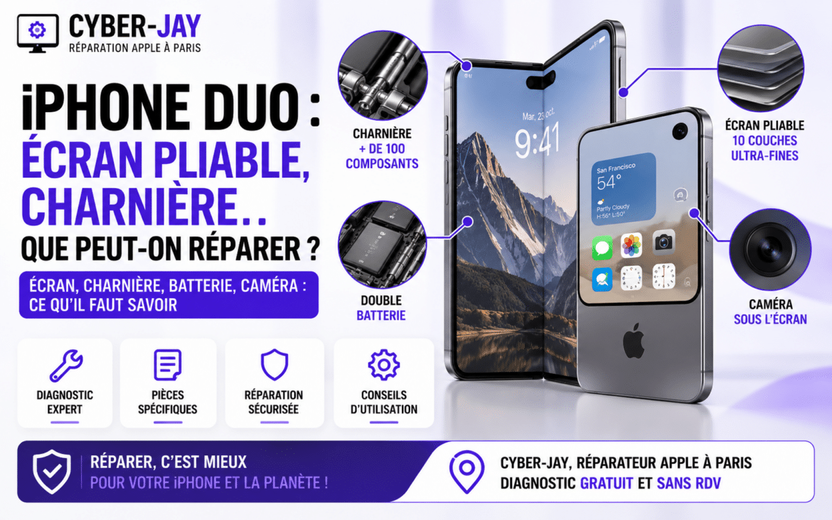 iPhone Duo : écran pliable, charnière… que peut-on réparer ?