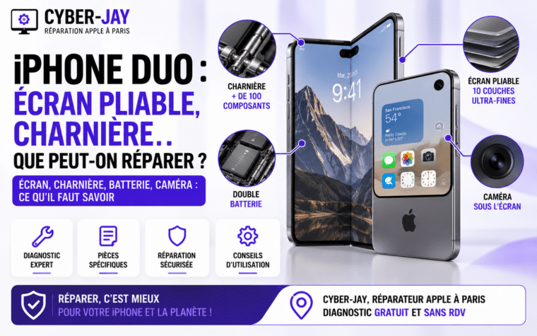 iPhone Duo : écran pliable, charnière… que peut-on réparer ?
