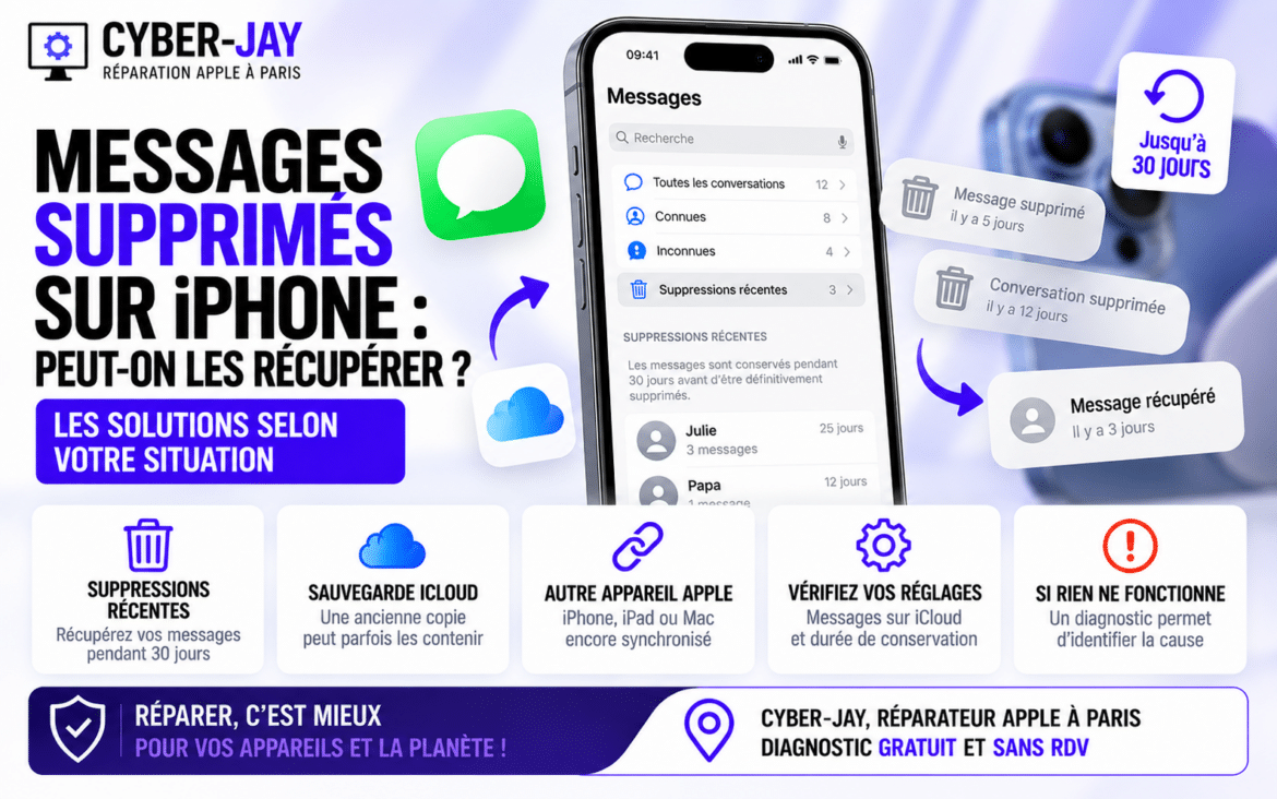 Peut-on récupérer un message supprimé sur iPhone ?