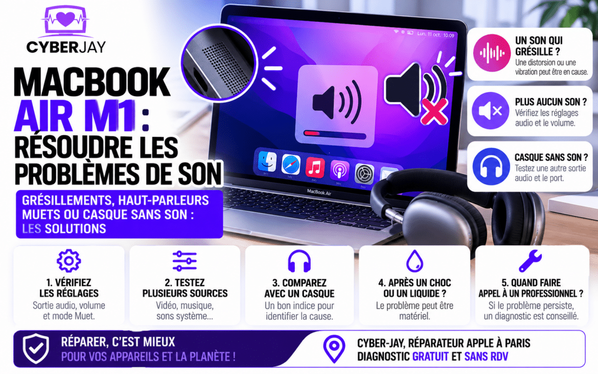MacBook Air M1 : résoudre les problèmes de son
